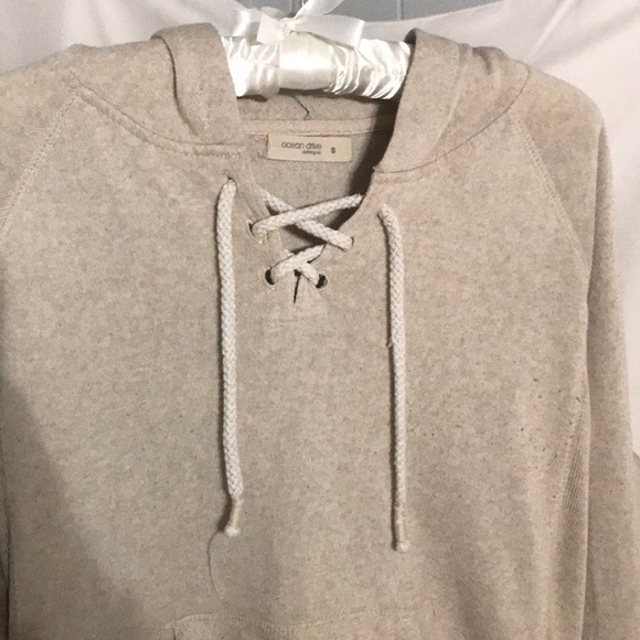 ivory beach tie up hoodie/ sweater - Picture 2 of 3